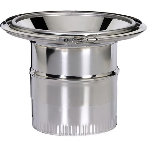 Poujoulat – Raccord fumisterie émaillée Ø 230 – Jonction conduit isolé inox/galva intérieur Ø 230 avec conduit émaillé Ø 130 – Installation facile