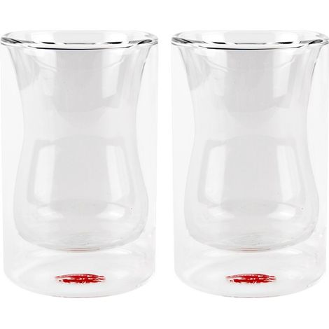200ml doppelwandiger Becher "Palermo" aus robustem Borosilikatglas (2 Stück)
