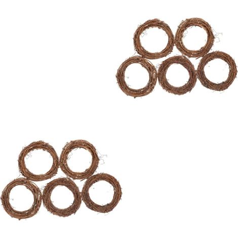10 Pièces Guirlande en Rotin Couronne De Noel Bricolage Anneaux De Couronne De Vigne d'halloween Anneau De De Fil Décor Floral Fleurs Porte D'entrée (1/5)