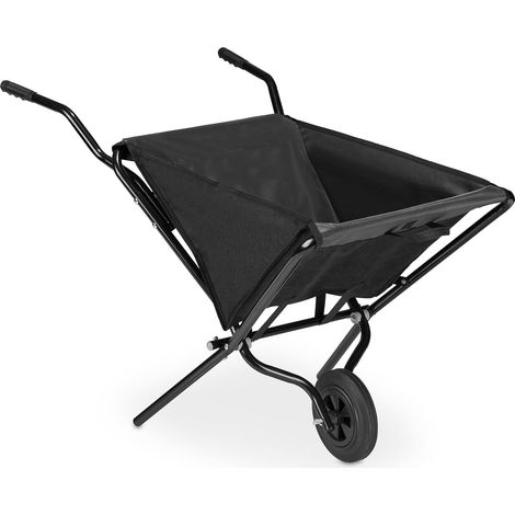 Relaxdays Brouette de Jardin Pliable, Roue en Caoutchouc sans air, Acier (1/5)