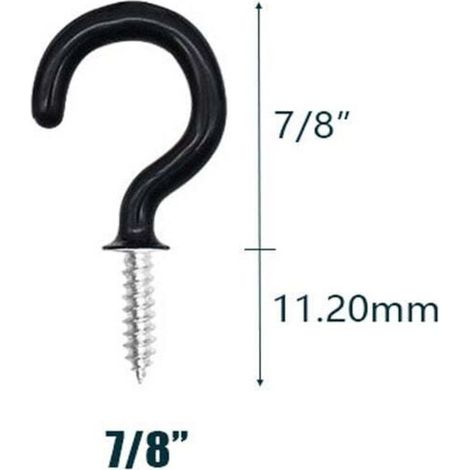 Crochet à vis en métal pour porte-gobelet avec crochet de plafond à vis pour porte-gobelet, crochet à vis pour accrocher une tasse, une clé à l'intérieur et à l'extérieur