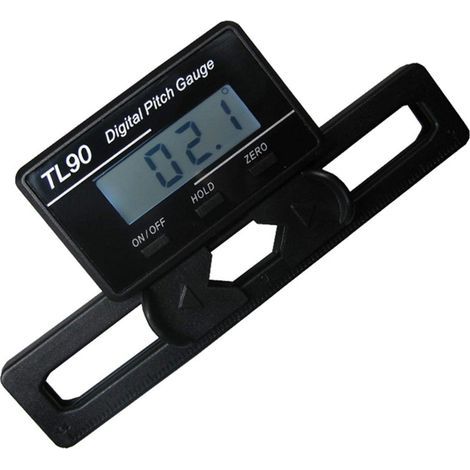 TL90 digital pitch gauge, backlit LCD screen, plastic housing with gyroscopic sensor for angle measurement of radio-controlled airplanes and helicopters. (1/4)