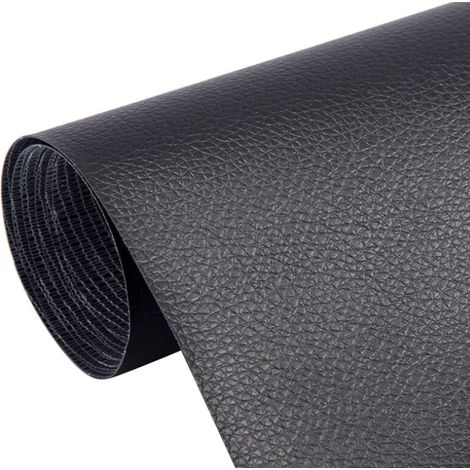 Lntyq 5 Pièce Kit Reparation Cuir, 30 x 20 CM Patch Réparation Cuir, Patch Réparation Cuir, Cuir Autocollant Rouleau, Cuir Patch Kit, Rouleau Adhesif Cuir pour les Voitures et les Canapés (Noir)