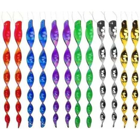 Ulisem Vogelabwehr, 12 Stück, Anti-Vogel-Spirale, reflektierend, rotierend, zum Abschrecken von Vögeln, 6 Farben (30 cm)