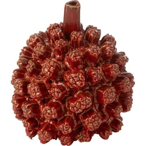 Vase Déco en Grès "Saki" 21cm Rouge