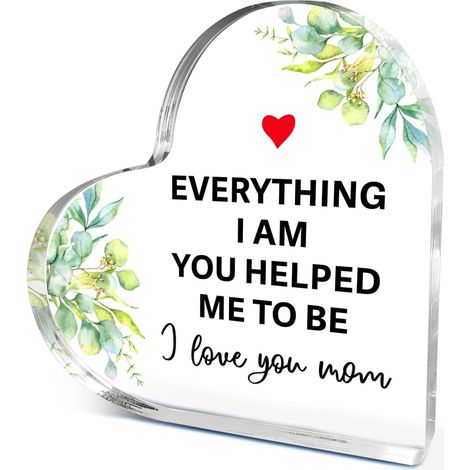 Plaque cœur décorative acrylique, objet bureau, cadeau souvenir famille amis（10 cm) (1/4)