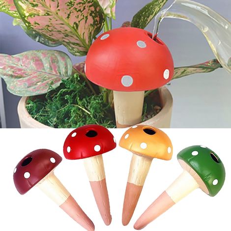 Juego de 4 plantas de interior, sistema de riego por goteo Terracotta Ollas, riego con conos de arcilla, sistema de riego automático para plantas. (1/5)