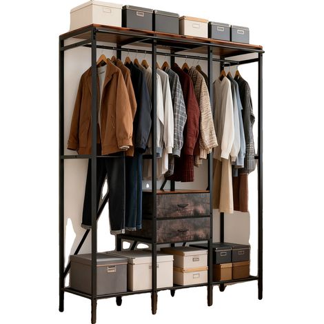 Appendiabiti, struttura robusta, design multifunzionale, nero (1/2)