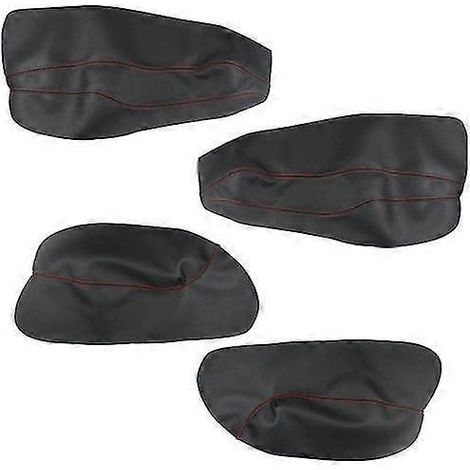 Revêtement de panneau de porte en cuir souple pour Ford Mondeo 2007-2012 - Garniture adhésive pour accoudoir de porte intérieure - Panneaux de porte intérieurs - 4 pièces - Noir et rouge (1/5)