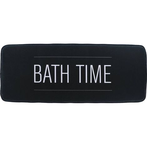 Alfombra microfibra estampada 45x120 cm - neo retro negro - Tendance
