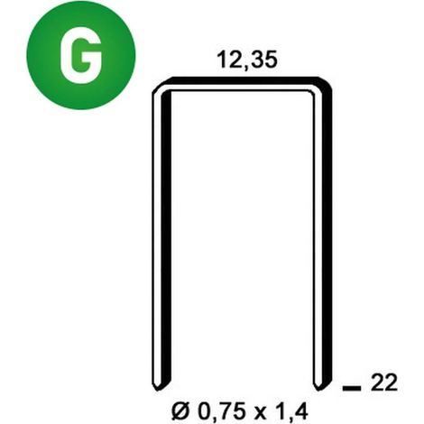 3 000 Agrafes Galvanisées Ak-22 - 12.35x22x0.75x1.4 mm - D-Work (1/5)