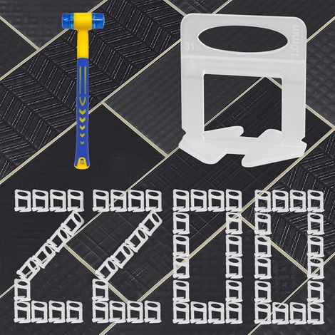 2200 clips de nivellement de carrelage 1mm (1/32”), pour la pose de carreaux en céramique et pierre naturelle – kit de nivellement DIY pour un alignement parfait (1 mm, 2200 pièces) (1/5)