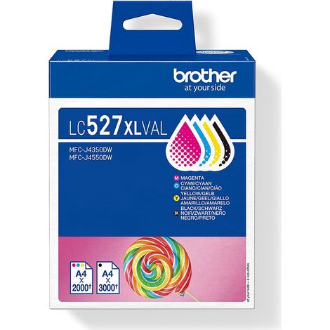 Brother LC527XLVAL Druckerpatrone 4 Stück(e) Original Hohe (XL-) Ausbeute Schwarz, Cyan, Magenta, Gelb