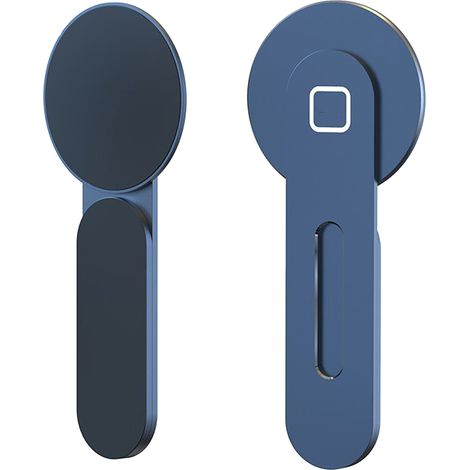 Support magnétique téléphone pour ordinateur portable iPhone 12 13, fixation latérale en alliage d'aluminium, force puissante, aimant robuste, support d'écran bleu, accessoire PC (1/5)
