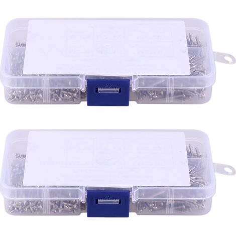 1600 Pcs Attache Assortie Vis Autotaraudeuses À Tête Cylindrique À Empreinte Cruciforme En Acier Au M2 M2X4/5/6/8/10/12/16mm/20mm (1/5)