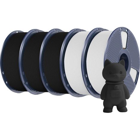 Filamento per stampante 3D, materiale PLA, basso ritiro, 3BK 2WT (1/2)