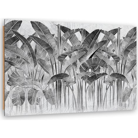Quadro deco panel, Foglie di banana grigia - 60x40 (1/5)