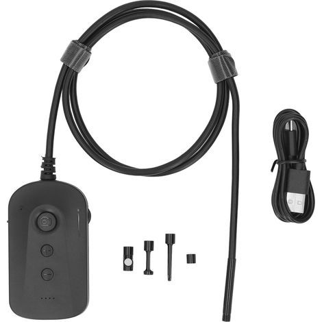 Endoscope sans fil 5MP IP67 6 LED, caméra d'inspection endoscopique WiFi pour réparation automobile de pipelines industriels, DC5V (1/5)