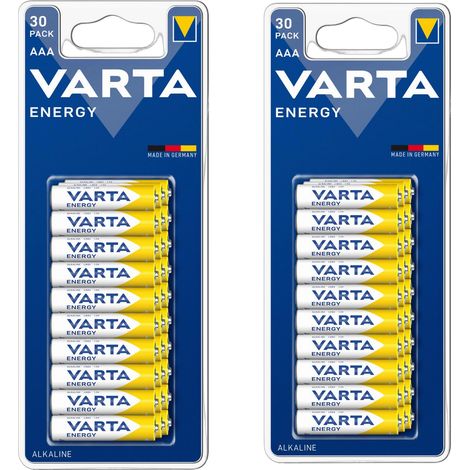 Piles alcalines Varta Energy AAA LR03 pour lampe bougie, lot de 30 (2 unités) (1/3)
