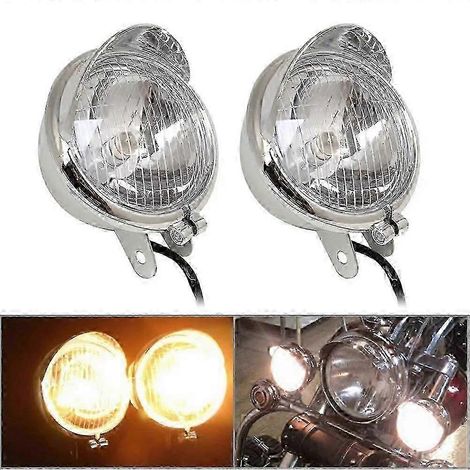 Lot de 2 feux antibrouillard chromés pour moto Kawasaki Vulcan VN800 VN900 VN1500 VN1600 VN1700 VN2000
