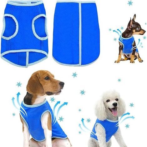 Gilet rafraîchissant pour chien - Tour de poitrine 85 cm - Taille L - Séchage rapide et respirant (1/5)