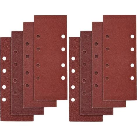 40 Blatt Schleifpapier 93x185 mm, geeignet für 8-Loch-Schleifmaschinen mit den Körnungen P40, P60, P80 und P100 (1/5)