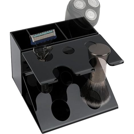 Support rasoir électrique noir, porte-rasoir salle de bain et organiseur rangement quotidien (1/5)