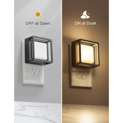 Veilleuse LED murale (lot de 2), avec capteur crépusculaire, intensité lumineuse réglable, idéale pour les salles de bain, les couloirs, les chambres, les chambres d'enfants et les escaliers. Lumière  (1/5)