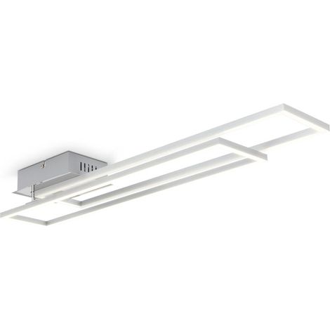 B.K.Licht – Plafonnier LED 40W blanc chaud 3000K – Luminosité 4000 lumens – Design rectangulaire aluminium – Indice de protection IP20