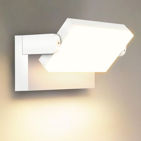 40W Applique Murale Exterieur/Intérieure 3000K, Lampe Exterieur Blanc avec LED Panneau Rotatif，Eclairage Exterieur Imperméable IP65 pour Terrasse Entrée Jardin