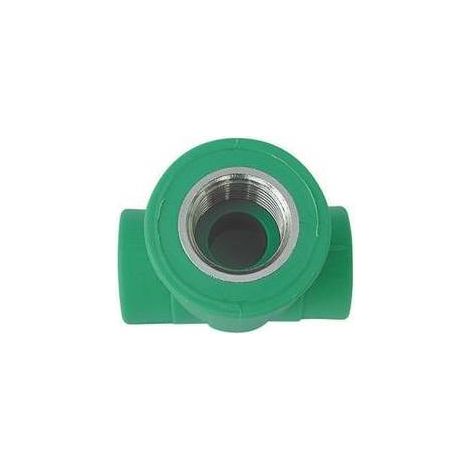 TEE FILETTATO FEMMINA IN POLIPROPILENE Misura: 1" x Diam. 32 Grigio