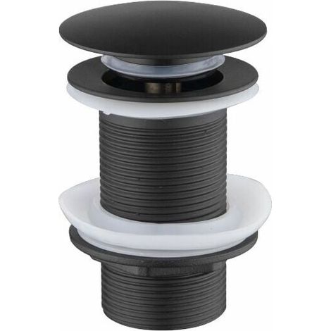 Bonde Pop-up - Avec Trop-plein Automatique - Pour Lavabo et Baignoire - Noir Mat - Universel - 1 Pièce