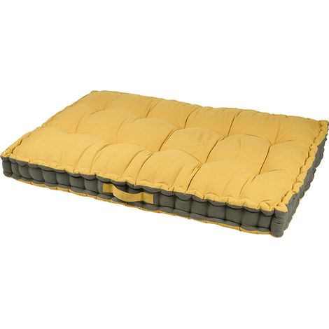 Cojín Paleta Tela Dúo Mostaza/taupe 60x120x10cm - Tela