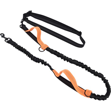 Laisse réfléchissante rétractable, portable et réglable pour chiens, couleur orange. (1/5)