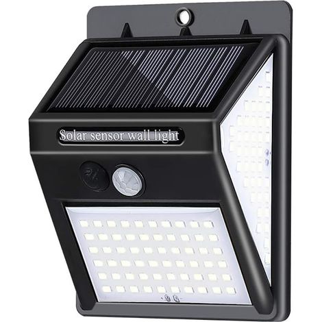 Lampe Solaire Extérieur 100 LED 1200mAh Eclairage Etanche IP65 Lumière Solaire Détecteur de Mouvement 120 ° Spot Applique pour Jardin Garage (1/5)