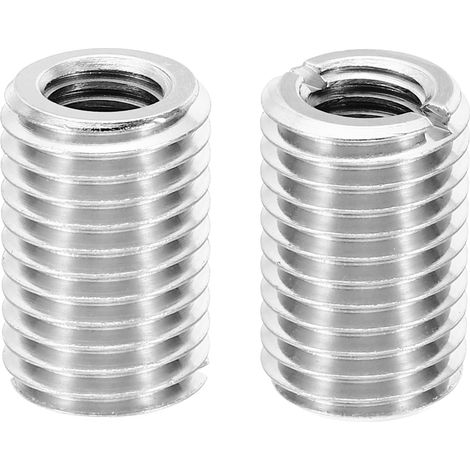 Adaptateur de Filetage, 2 Pcs M16xM10x25mm Mâle à Femelle Manchon Écrou Réducteur Insert Fileté de Réparation, Réducteur de Vis, Fixation en Acier Inoxydable, Ton Argent (1/5)