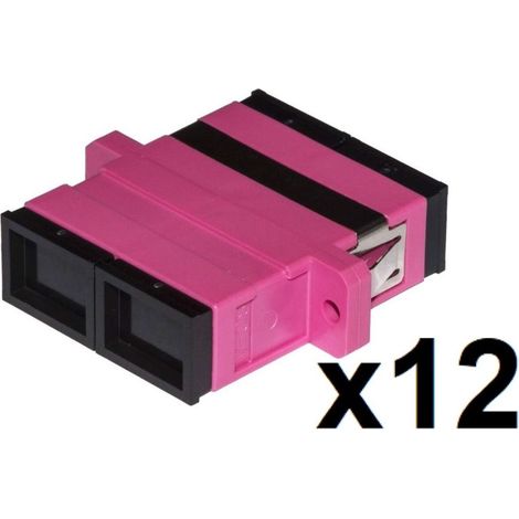 CONFEZIONE 12 ADATTATORI FIBRA OTTICA SC/SC MULTIMODE DUPLEX OM4 (LKSCD412)
