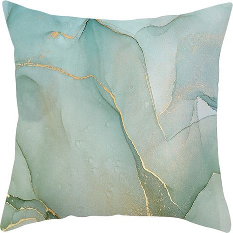 Housse de coussin abstraite à motif d'encre verte (1/5)