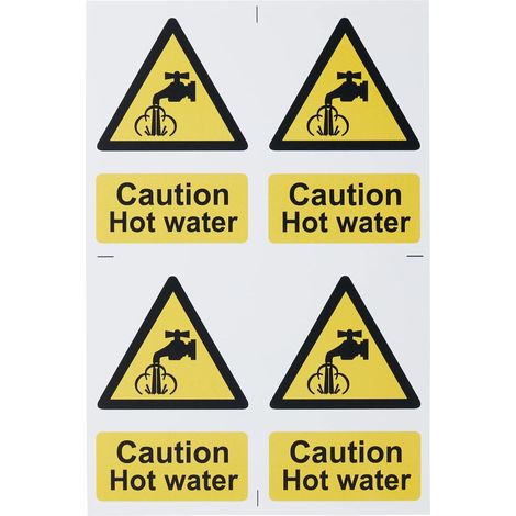 Caution Hot Water - Pvc 200 X 300Mm
