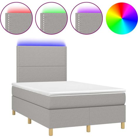 Maison Exclusive - Sommier à lattes de lit matelas LED gris clair 120x190 cm tissu (1/5)