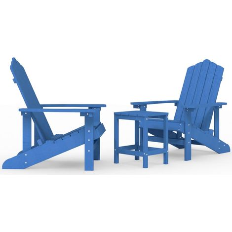 Maison Exclusive - Adirondack-Gartenstühle mit Tisch HDPE Aquamar