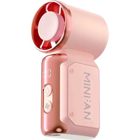 Ventilatore turbo portatile, velocità regolabile, design compatto, rosa (1/2)