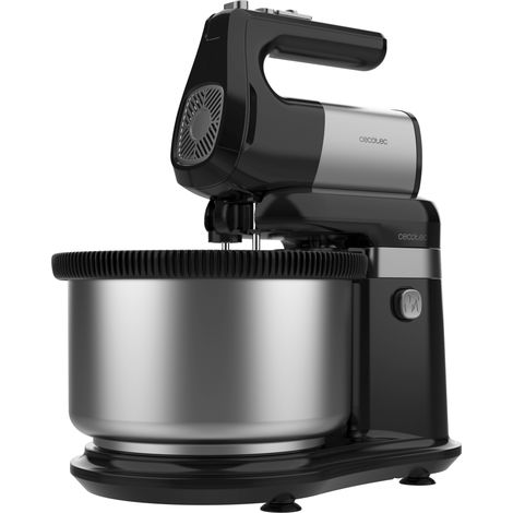 Cecotec Batidora de Varillas PowerTwist 500 Steel Double Spin. 500W, Bol Acero Inoxidable Giratorio 4L, 5 Velocidades y Turbo (1/3)