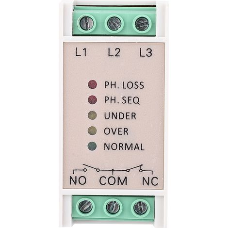 Protecteur de Séquence de Phases et Moniteur de Tension 380-415V AC pour Réseau Triphasé (1/5)