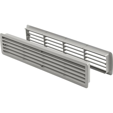 Lüftungsgitter Türlüftung Kunststoff Edelstahl paarweise 457mm x 92mm