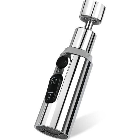 Aérateur de Robinet 3 Modes Rotatif 360° Tête Douchette Evier Cuisine Brise Jet Robinet Cuisine D'eau Pour Robinet Embout Robinet Cuisine Adaptateur Mousseur Robinet G1/2 ， 22mm (1/4)