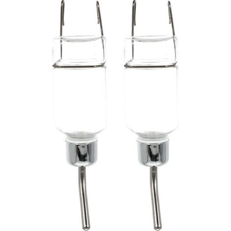 2 Pièces Distributeur d'eau Suspendu Automatique pour Chiens et Chats, en Plastique Blanc Acier Inoxydable, Facile à Nettoyer et Étanche, pour Maison ou Voyage (1/4)