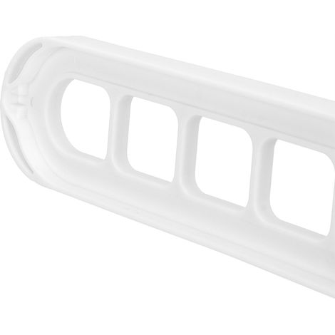 Tragbarer, skandinavischer Multifunktions-Kleiderbügel mit 9 Löchern, Schrankorganizer, platzsparend, aus PP, vertikal/horizontal verstellbar, Grau/Beige/Weiß/Blau/Rosa (33,5 x 6 cm) (Haken 12,5 cm), (1/5)