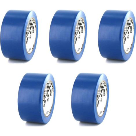 Lot de 5 rubans adhésifs vinyle 3M - Bleu - 50mm - 764B-50
