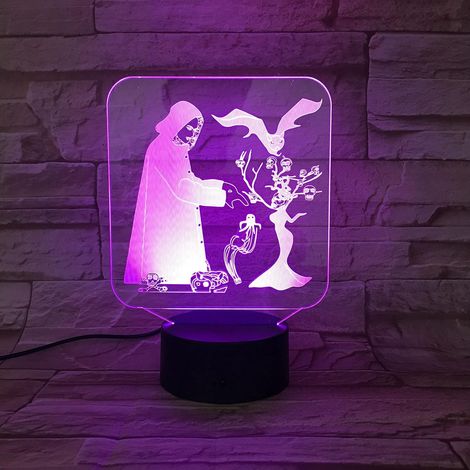 Lampe De Nuit Illusion 3D - Croix Religieuse - Lampe Led Rgb Avec Télécommande Et Commande Tactile - Décoration Chambre Enfant - 1 Pièce (1/5)